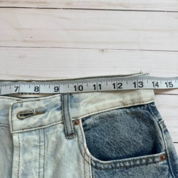 PACSUN 90s Boyfriend Jeans Y2K Retro Two Tone Blue Color Block High Rise size 26 - Picture 8 of 11